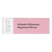 Design des rosa Stethoskops für die weibliche Kran Namenschild (Vorderseite)