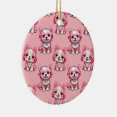 Design des rosa Welpen-Hundes - Rosa Keramik Ornament (Rechts)