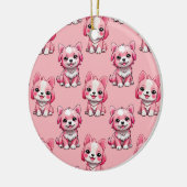 Design des rosa Welpen-Hundes - Rosa Keramik Ornament (Links)