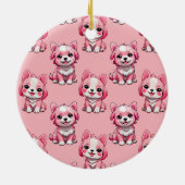 Design des rosa Welpen-Hundes - Rosa Keramik Ornament (Hinten)