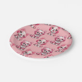 Design des rosa Welpen-Hundes - Rosa Pappteller (Schrägansicht)