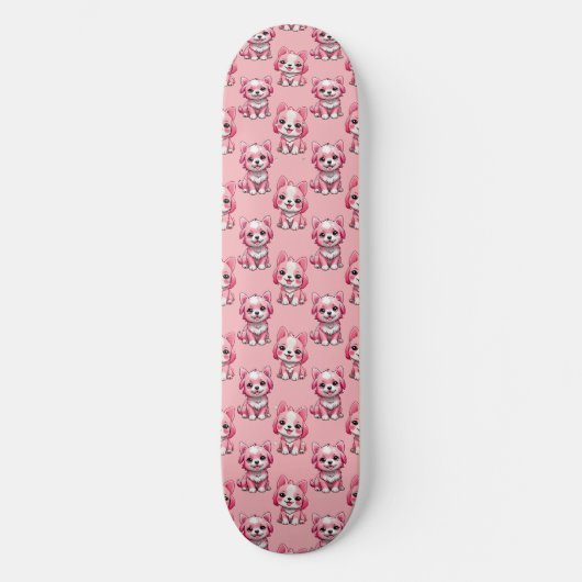 Design des rosa Welpen-Hundes - Rosa Skateboard (Vorderseite)