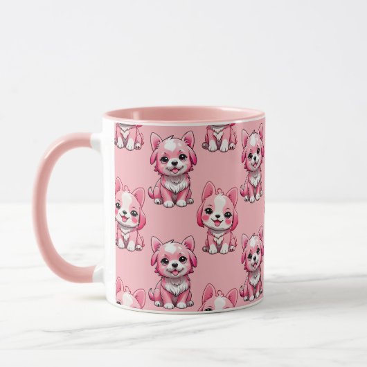 Design des rosa Welpen-Hundes - Rosa Tasse (Links)