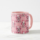 Design des rosa Welpen-Hundes - Rosa Tasse (VorderseiteRechts)