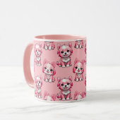 Design des rosa Welpen-Hundes - Rosa Tasse (Vorderseite Links)
