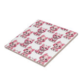 Design des rosa Welpen-Hundes - weiß Fliese (Seite)