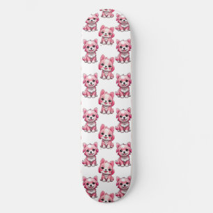 Design des rosa Welpen-Hundes - weiß Skateboard
