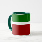 Design des roten grünen Blocksticks Tasse (Vorderseite Links)