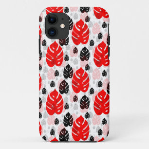 Design des roten schwarzen Leaf-Illustrationsmuste Case-Mate iPhone Hülle