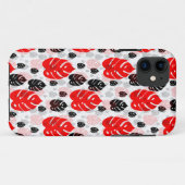 Design des roten schwarzen Leaf-Illustrationsmuste Case-Mate iPhone Hülle (Rückseite (Horizontal))