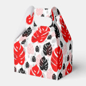 Design des roten schwarzen Leaf-Illustrationsmuste Geschenkschachtel (Vorderseite)