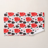 Design des roten schwarzen Leaf-Illustrationsmuste Handtuch (Handtuch)