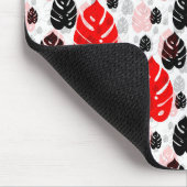 Design des roten schwarzen Leaf-Illustrationsmuste Mousepad (Ecke)