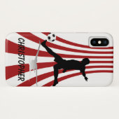 Design des Roten und Weißen Fußballspielers Case-Mate iPhone Hülle (Rückseite (Horizontal))