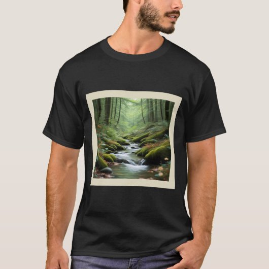 Design des ruhigen Waldstromes T - Shirt (Vorderseite)