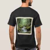 Design des ruhigen Waldstromes T - Shirt (Rückseite)