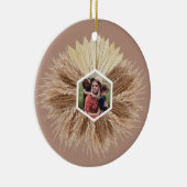 Design des rustikalen, warmen neutralen Fotos Keramik Ornament (Rechts)