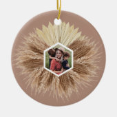 Design des rustikalen, warmen neutralen Fotos Keramik Ornament (Vorne)