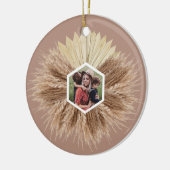 Design des rustikalen, warmen neutralen Fotos Keramik Ornament (Links)