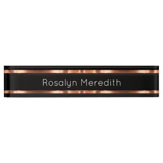 Design des Schreibtisches für eine Rose Monogram-F Namensplakette (Vorderseite)