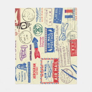 Design des Set für die Vintage Briefmarke. Fleecedecke