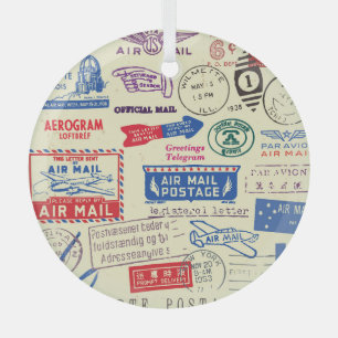 Design des Set für die Vintage Briefmarke. Ornament Aus Glas
