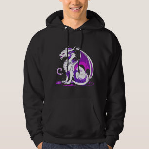 Design des Sweatshirts in weißem und Lila Drachen