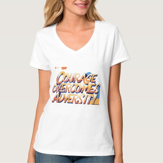 Design des T - Shirt "Courage Overcomes Adversity" (Vorderseite)