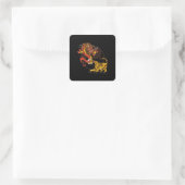 Design des T - Shirt Dragon-and-Tiger-Yin-Yang Quadratischer Aufkleber (Tasche)