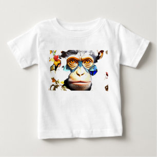 Design des T - Shirt "Monkey Mosaic Stached Glass"