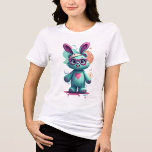 Design des T - Shirt von Frauen mit blauem Schnitt