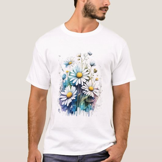 Design des T - Shirt "Weiße Blüten" (Vorderseite)