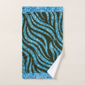 Design des Tiger Stripe Blue Glitzer Badhandtuch Set (Handtuch)