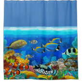 Design des tropischen Fischmeers Duschvorhang (Vorderseite)