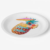 Design des tropischen Party von Sippin & Chillin Pappteller (Schrägansicht)