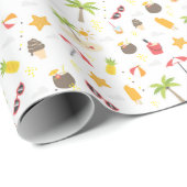 Design des tropischen Sommerstrand Geschenkpapier (Rolleneckpunkt)