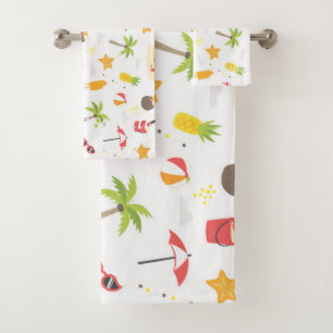Design des tropischen Sommerstrandes Badhandtuch Set