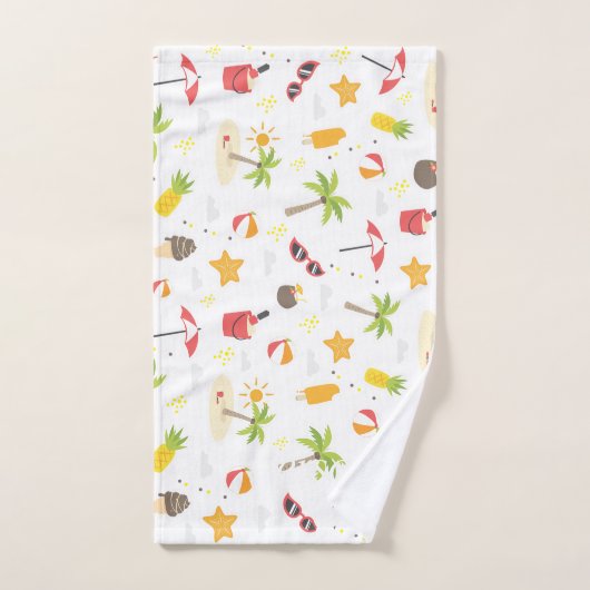 Design des tropischen Sommerstrandes Badhandtuch Set (Handtuch)