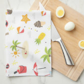 Design des tropischen Sommerstrandes Geschirrtuch (Viertel Falte)