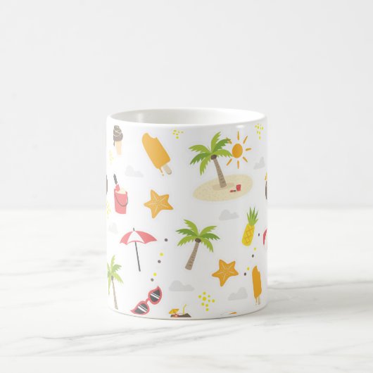 Design des tropischen Sommerstrandes Kaffeetasse (Mittel)