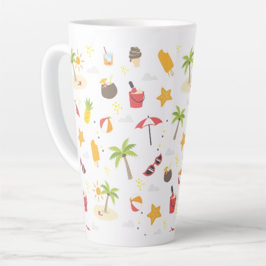 Design des tropischen Sommerstrandes Milchtasse (Linke Ecke)