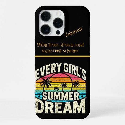 Design des tropischen Sommertextes iPhone Hülle (Rückseite)