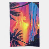 Design des tropischen Sonnenuntergangs Geschirrtuch (Vertikal)