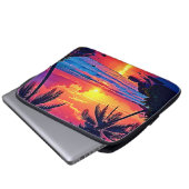 Design des tropischen Sonnenuntergangs Laptopschutzhülle (Vorne Knopf)