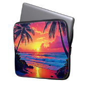 Design des tropischen Sonnenuntergangs Laptopschutzhülle (Vorderseite Links)