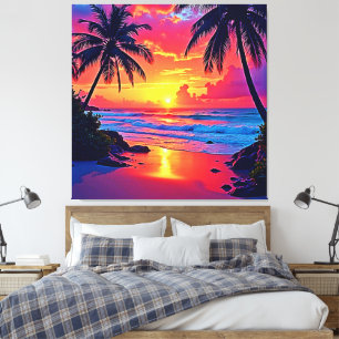 Design des tropischen Sonnenuntergangs Leinwanddruck
