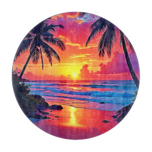 Design des tropischen Sonnenuntergangs Schneidebrett