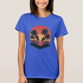 Design des tropischen Sonnenuntergangs T-Shirt