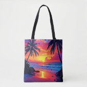 Design des tropischen Sonnenuntergangs Tasche (Vorderseite)