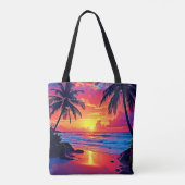 Design des tropischen Sonnenuntergangs Tasche (Rückseite)